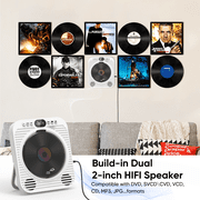 GCZ HD DVD Player for TV with Bluetooth, HDMI, Usb Playback, Remote Control, Built-in Speaker, Wall-Mountable, White