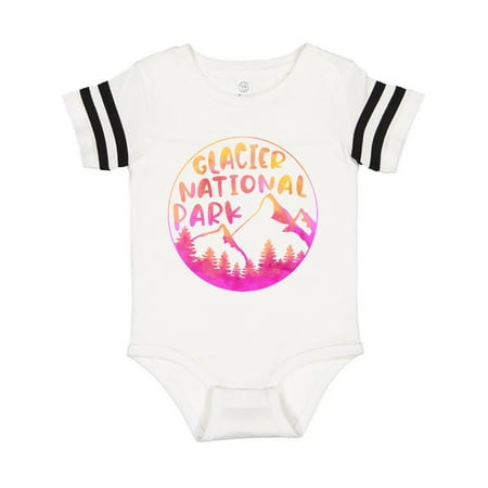 

Inktastic Glacier National Park Montana Pink Mountains Gift Baby Boy or Baby Girl Bodysuit
