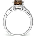 thumbnail image 2 of Sterling Silver Rhodium Diam. & Oval Smoky Quartz Ring (Size 7) Made In China qr3043sq-7, 2 of 5