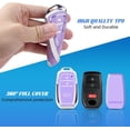 thumbnail image 4 of Key Fob Cover Compatible with Toyota Tacoma 4runner Prius Corolla Cross Hatchback Tundra Sequoia 2022-2025 3 Button Keychain Case Holder Protector,Silver/Purple, 4 of 6