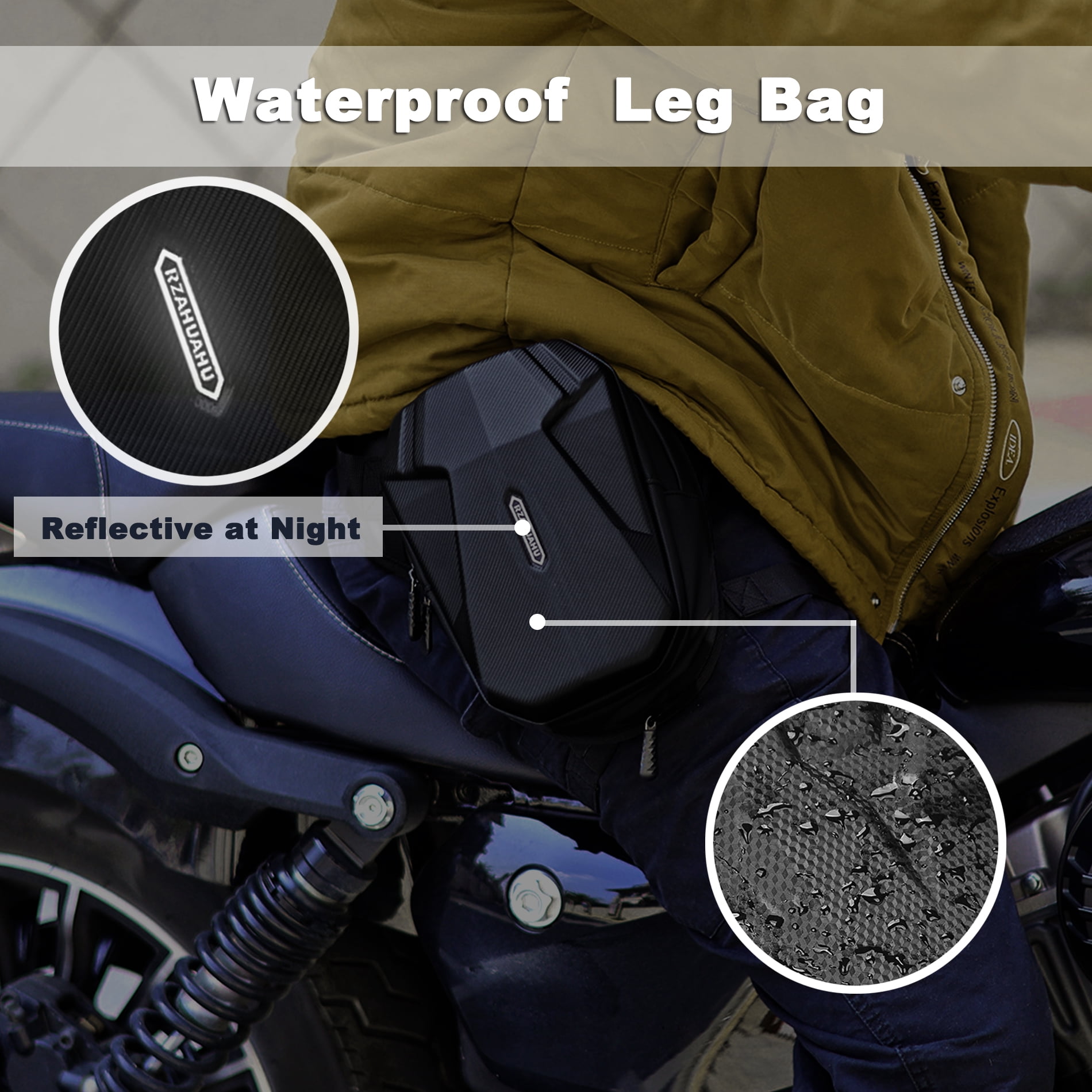 Motorcycle Waist Pack,Drop Leg Bag,Motorcycle Hiking Waist Pack for Men Women EVA Hard Shell Waterproof Waist Bag Fanny Pack for Men Women Bike Riding Hiking Cycling