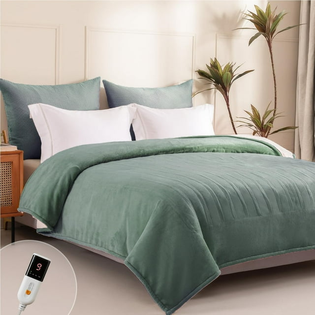 Couverture Chauffante Électrique 50” x 60” - Couverture Chauffante avec 5 Niveaux de Chauffage & 3 Heures d'Arrêt Automatique Lavable en Machine Protection contre la Surchauffe (Raton Laveur)