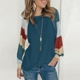 thumbnail image 4 of Womens Plus Size Tops Casual Long Sleeve Crew Neck Striped Loose Fit Tunic Tops, 4 of 6