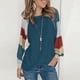 thumbnail image 4 of Ekaliy-Tops de moda para mujer, camisa de bloque de color, cuello redondo, manga globo de acuarela, manga farol, ropa de manga larga Zhivalor  WMZL-2184-16, 4 of 6