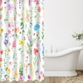 thumbnail image 4 of Spring Flower Shower Curtains for Bathroom Floral Plant Shower Curtain with 12 Hooks Watercolor Polyester Fabric Shower Curtain for Home Bathroom, Machine Washable, 72 x 72 Inch, 4 of 6