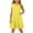 Yellow, variant on NAISIBABY Girls Dresses 7-8, Ruffle Sleeve Solid Color Round Neck Summer Fit Flare Dress Green(4-14T)