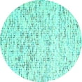 thumbnail image 1 of Ahgly Company Indoor Round Solid Turquoise Blue Modern Area Rugs, 7' Round, 1 of 4