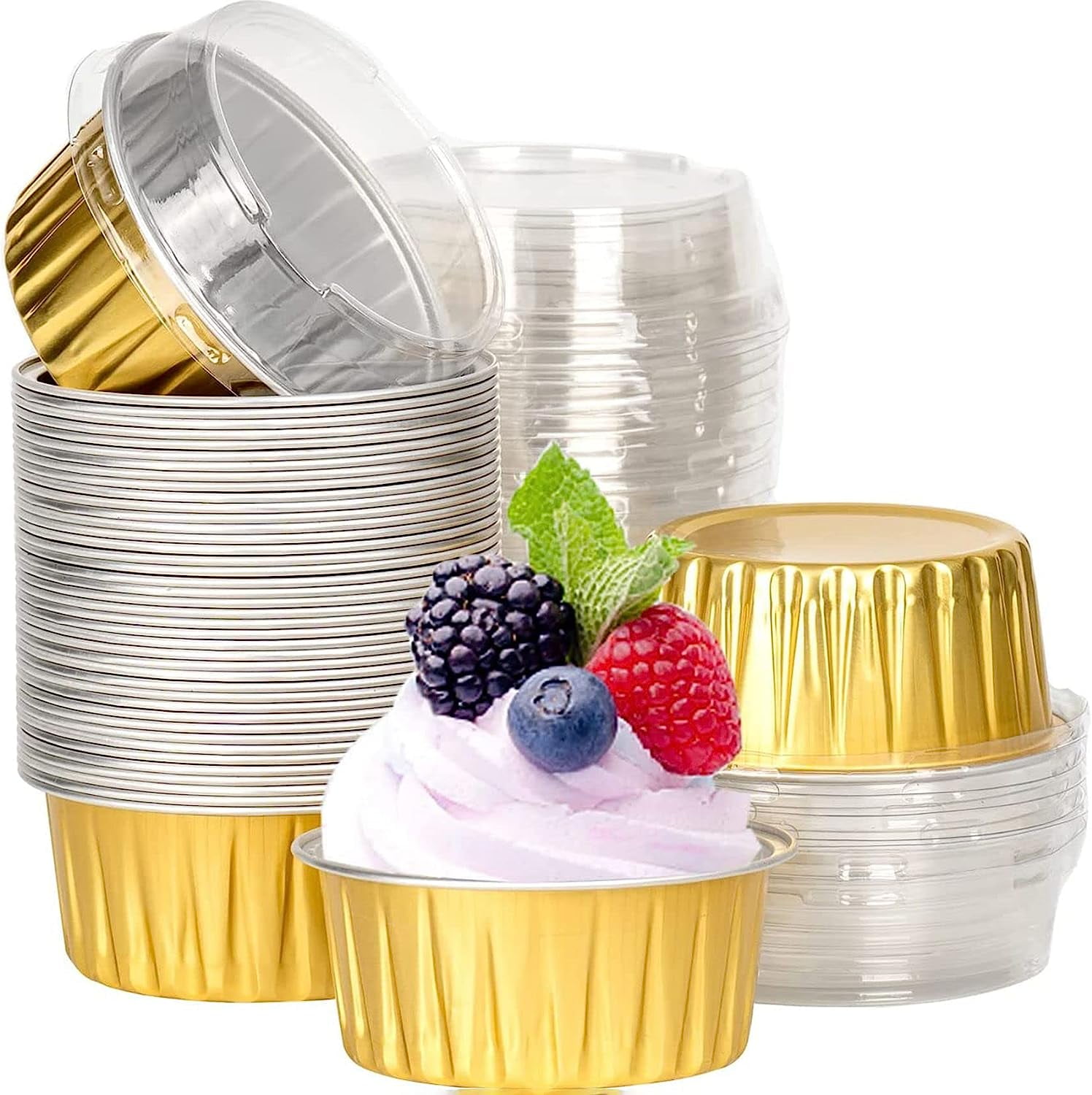 Aluminum Foil Baking Cups Aluminum Foil Cupcake Liners Cups with Foil ...
