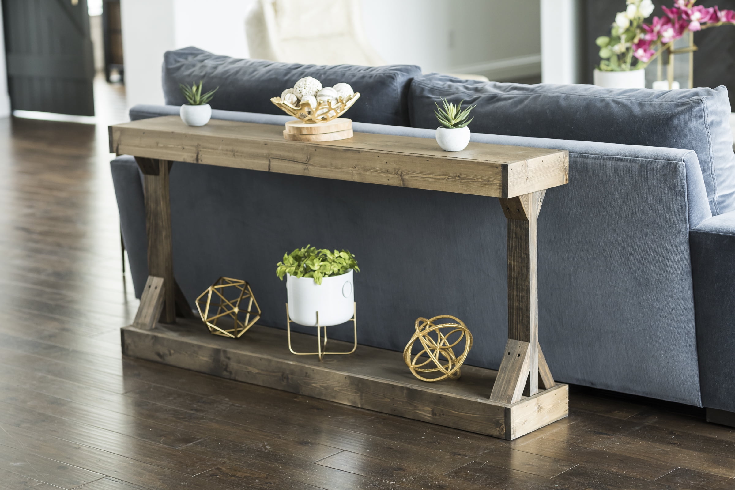 Barb Large Console Table Solid Wood By Del Hutson Designs Dark Walnut Barb Large Console Table Solid Wood By Del Hutson Designs Dark Walnut