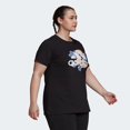 thumbnail image 3 of Adidas Women's Plus Size Floral Graphic Tee HB4573 Black, 3 of 5