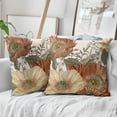 thumbnail image 4 of Vintage Flowers Pillow Covers 20x20 Inch Set of 2 Rust Orange Yellow Floral Leaves Decorative Square Throw Pillows For Couch Rustic Pillow Cases Home Decor For Sofa Bed Porch Living Room Outdoor, 4 of 6