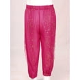 thumbnail image 5 of TiaoBug Kids Girls Harem Pants Belly Dance Costume Bollywood Tribal Arabic Princess Lantern Trousers Hot Pink 5-8, 5 of 6