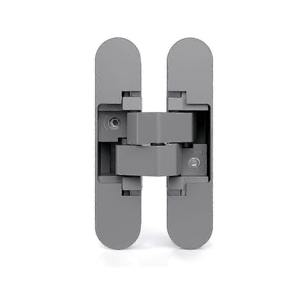 unique Concealed Hinge For Doors, Set Of 2 Concealed Hinges For Heavy Doors, 60 Kg Load, 180 Opening, Zamak, Metallic Gray