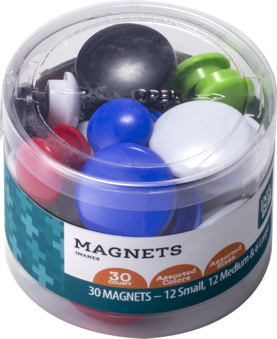 Pen + Gear Magnets, Assorted Colors and Sizes, Plastic, 30 Pieces