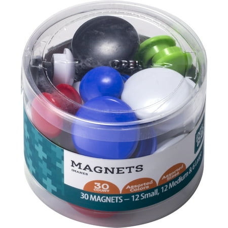 Pen + Gear Magnets, Assorted Colors and Sizes, Plastic, 30 Pieces
