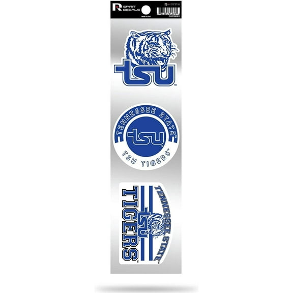 Tennessee State Tigers Triple Retro Throwback Spirit Decals Flat Vinyl Auto Home Sticker Sheet University of