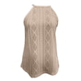 thumbnail image 4 of Molidfa Women's Halter Sleeveless Breathable Regular Fit Solid Eyelet Lace Crochet Camisole Top Summer Beach Vacation, 4 of 5