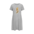 thumbnail image 5 of Sakmal Cute Womens Nightgown Cloud-Like Loose Gray Night dress Crew Neck Short Sleeve Graphic Short Nightgowns S-2XL, 5 of 7