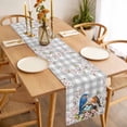 thumbnail image 3 of Birds Floral Table Runner - 36 Inch Long, Kitchen Dining Table Runner Dresser Scarves, Farmhouse Country Pink Flower Leaf Grey Plaid Farmhouse Decor for Coffee Tables Wedding Party Banquet, 3 of 8