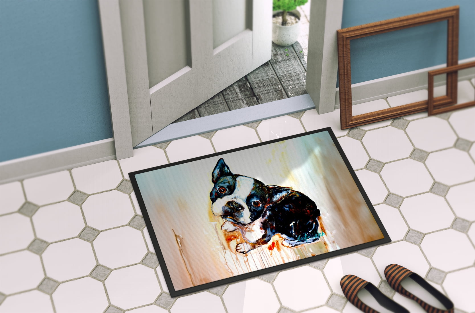 Carolines Treasures MW2141MAT 18 x 27 in. Boston Terrier the Look Doormat