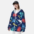 thumbnail image 5 of Daiia Colorful Excavator UPF 50+ Sun Protection Hoodie Jacket Lightweight Long Sleeve Sun Shirt for Women Men with Pocket Hiking Outdoor-X-Large, 5 of 9