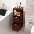 thumbnail image 6 of Costway Bathroom Floor Cabinet Freestanding Side Storage Organizer with 2 Removable Drawers Brown, 6 of 10