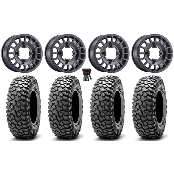 Method 407 15" Wheels Black 37" RocScraper Tires Can-Am Commander Maverick Renegade Outlander Defender