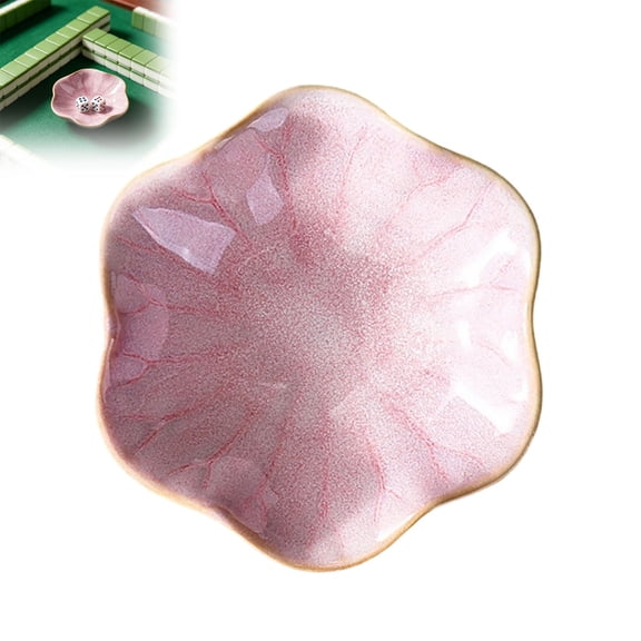 Mahjong Dice Dish for American Game Tables- Ceramic Tile & Chip Tray for Game Night, Trinket Tray with Tile Holder for Coins, Markers, Jewelry, Accessories & Decor