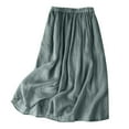 thumbnail image 2 of Xdegoge Pleated Skirts for Women High Waisted Elastic Waist Flowy Modest Casual Summer Beach Vacation Hippie Basic A Line Long Boho Skirt Midi Skirt, 2 of 4