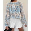 thumbnail image 3 of BTFBM Blouses for Women Dressy Casual Floral Summer Boho Tops V Neck Lightweight Long Sleeve Shirts Spring Clothes, 3 of 6