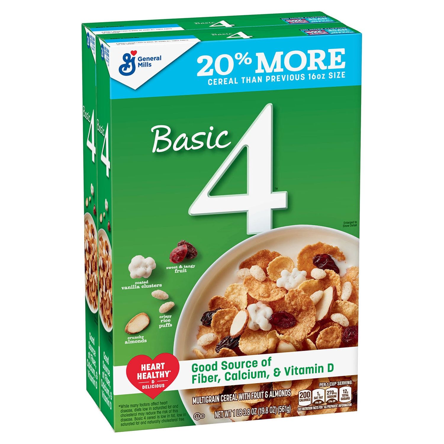Basic 4, Multigrain Fruit and Nuts Cereal, 19.8 oz pack of 2 - image 4 of 9