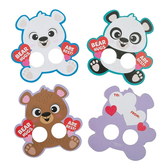 Fun Express Bulk 72 Pieces Finger Puppet Valentine Exchanges on a Card for 72
