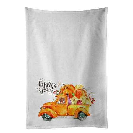 

Fall Harvest Vizsla White Kitchen Towel Set of 2 19 in x 28 in