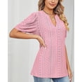 thumbnail image 2 of Womens Summer Tops, V Neck Ruffle Sleeve Blouses, Short Sleeve Casual Tops T-shirts, 2 of 4