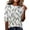 White, variant on Domzest Womens Boho Floral Print Tops Half Sleeve Loose Fit Lightweight Shirts Elbow Length Summer Fall Crew Neck Basic Blouse Yellow L