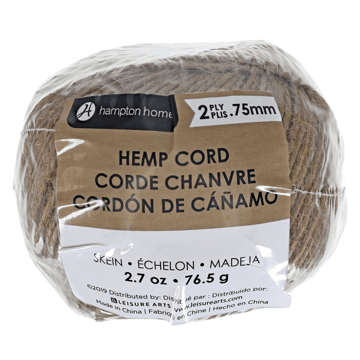 (3 pack) Leisure Arts Small Brown Hemp Cord, 300ft - Arts and Craft Reusable