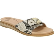 Angle View: Women's Dr. Scholl's Originalist Slide Black/White DRS Snake Synthetic 7.5 M