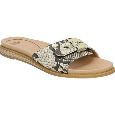 Women's Dr. Scholl's Originalist Slide Black/White DRS Snake Synthetic 7.5 M