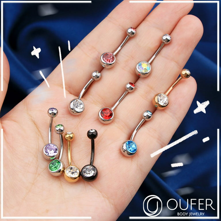 Round Multicolor Crystal Belly Ring Earring Navel Piercing Belly Button  Rings ^