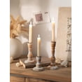 thumbnail image 6 of NUPTIO Taper Candle Holders Wood: Set of 3 Rustic Wooden Candlestick Holder - Vintage Candleholder for Fall Thanksgiving Christmas Fireplace Table Decor, 6 of 6
