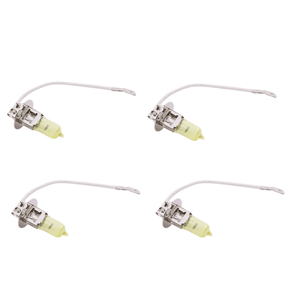 4X Car Halogen Bulbs Vehicle Fog Light DC 12V H3 100W Yellow Bulbs