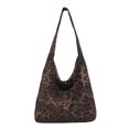thumbnail image 3 of Bolso Hombro Retro Leopardo para Mujer Lona Con Múltiples Bolsillos Las Axilas () Blanco, 3 of 9