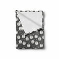 thumbnail image 2 of Cat Lover Soft Flannel Fleece Blanket, Cartoon Style Upside down Smiling Tribal Native Cats with Little Heart Design, Cozy Plush for Indoor and Outdoor Use, 50" x 70", Ivory and Grey, by Ambesonne, 2 of 6
