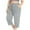 Gray, variant on CLOISE Capris Pants for Women with Pockets Stretch Cargo Pants Elastic Waisted Wide Leg Pants Summer Casual Fashion Solid Loose Lightweight Cropped Flowy Trousers Army Green XL