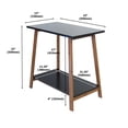 thumbnail image 2 of 2 Tier Solid Bamboo Frame Recliner End Table Caramel&Black, 2 of 5