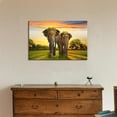 thumbnail image 2 of Canvas Prints Wall Art - Elephants Family at Sunset | Modern Wall Decor/Home Art Stretched Gallery Canvas Wraps Giclee Print &amp; Ready to Hang - 24" x 36", 2 of 4