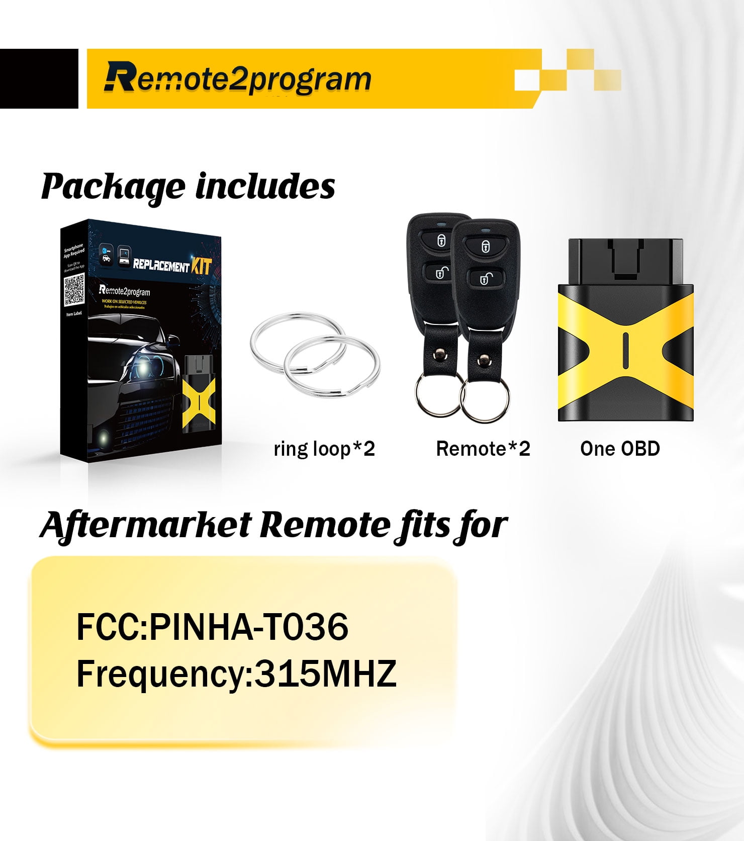 DIY Car Remote Programmer OBD Tool and Keyless Entry Remote Replacement for 2011-2013 Kia Sorrento with FCC: PINHA-T036
