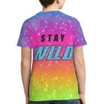 thumbnail image 6 of Ben Azelart Stay Wild Kids T-Shirt 3d Printed Graphic T-Shirts Boys And Girls Short Sleeve Shirts For Youth Kids X-Small, 6 of 7