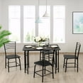 thumbnail image 4 of Patiojoy 5 Pieces Dining Table and Chair Set Metal Frame Wooden Tabletop, 4 of 10