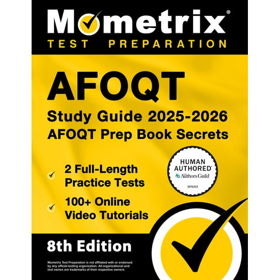 Afoqt Study Guide 2025-2026 - 2 Full-Length Practice Tests, 100  Online Video Tutorials, Afoqt Prep Book Secrets: [Human, (Paperback)